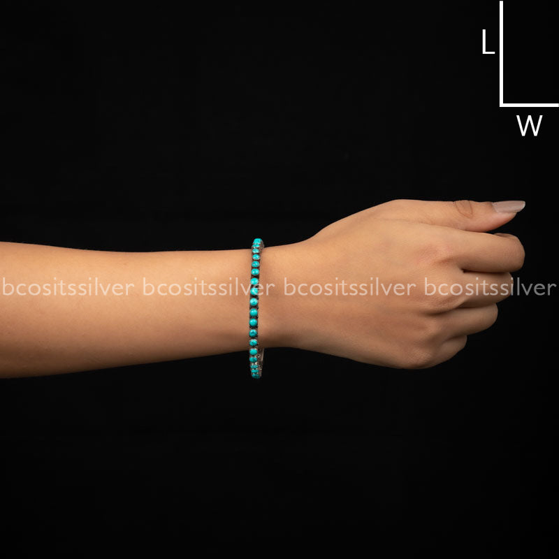Pure 925 Silver Oxidized Bangle - 931 - Size 2.6