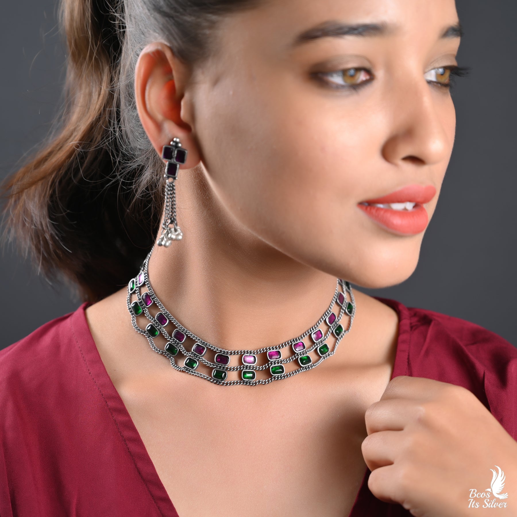 925 Silver Oxidized Neckpiece - 2366
