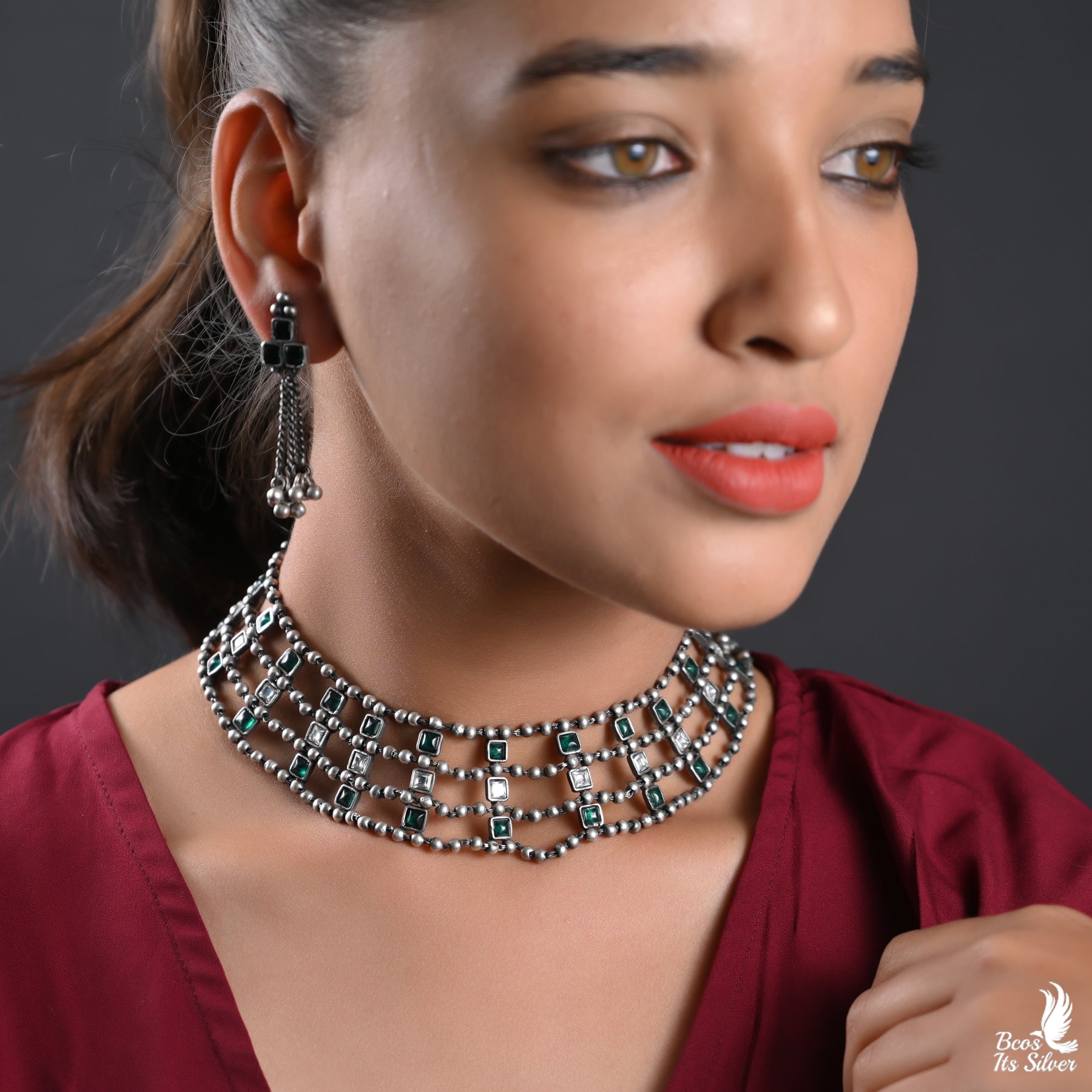 925 Silver Oxidized Neckpiece - 2367