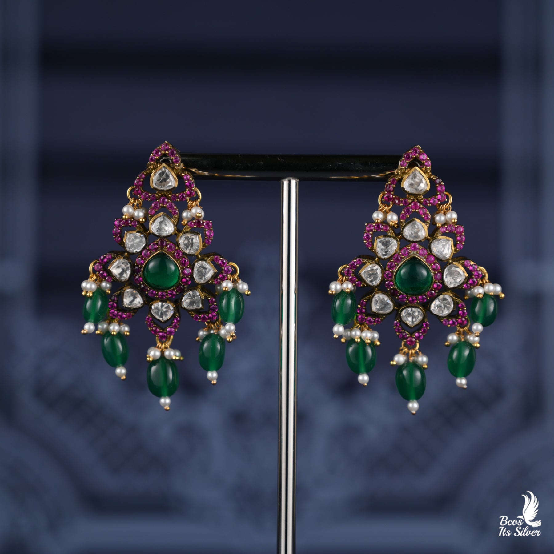925 Silver Victorian Chandbali- 2718