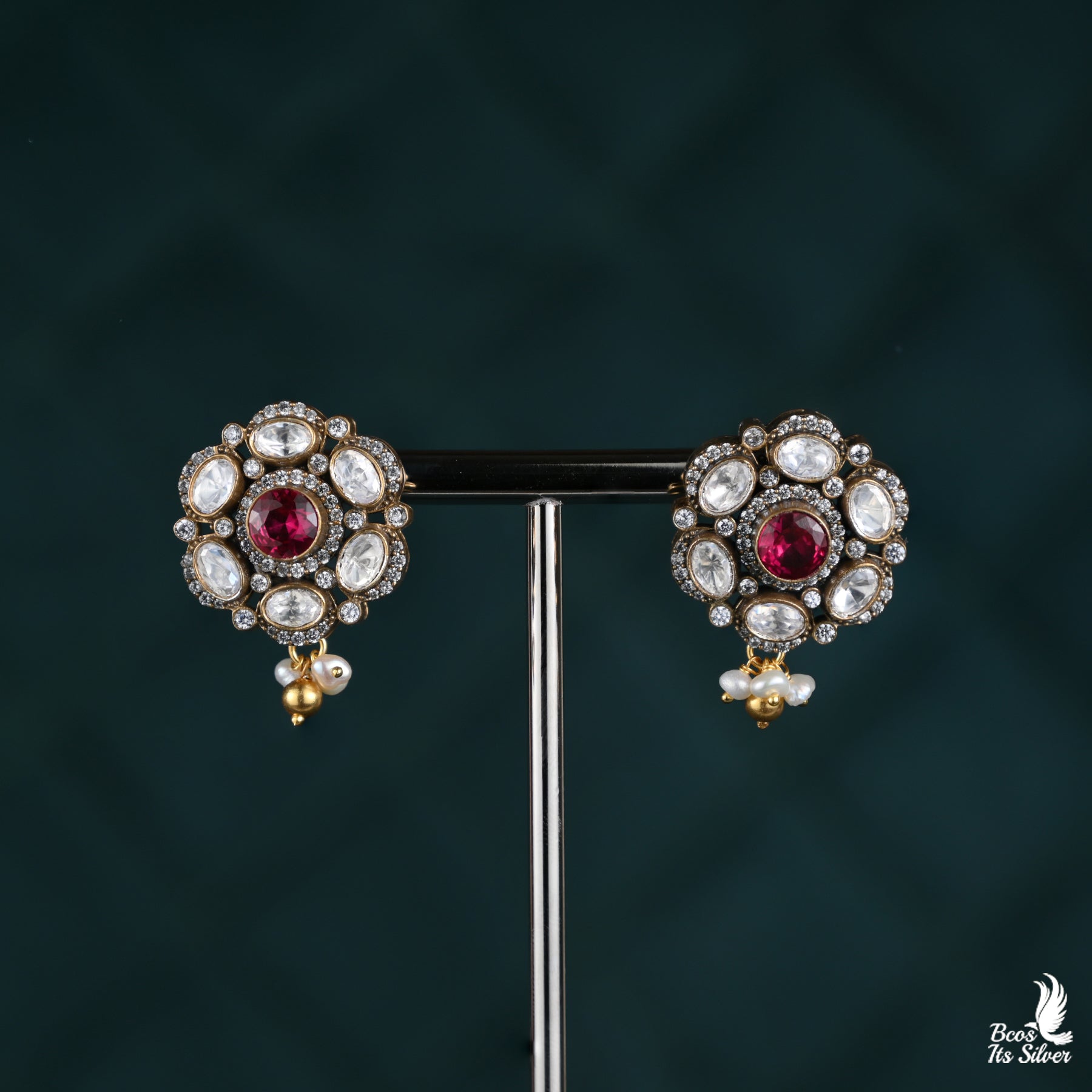 925 Silver Victorian Earstud- 2394