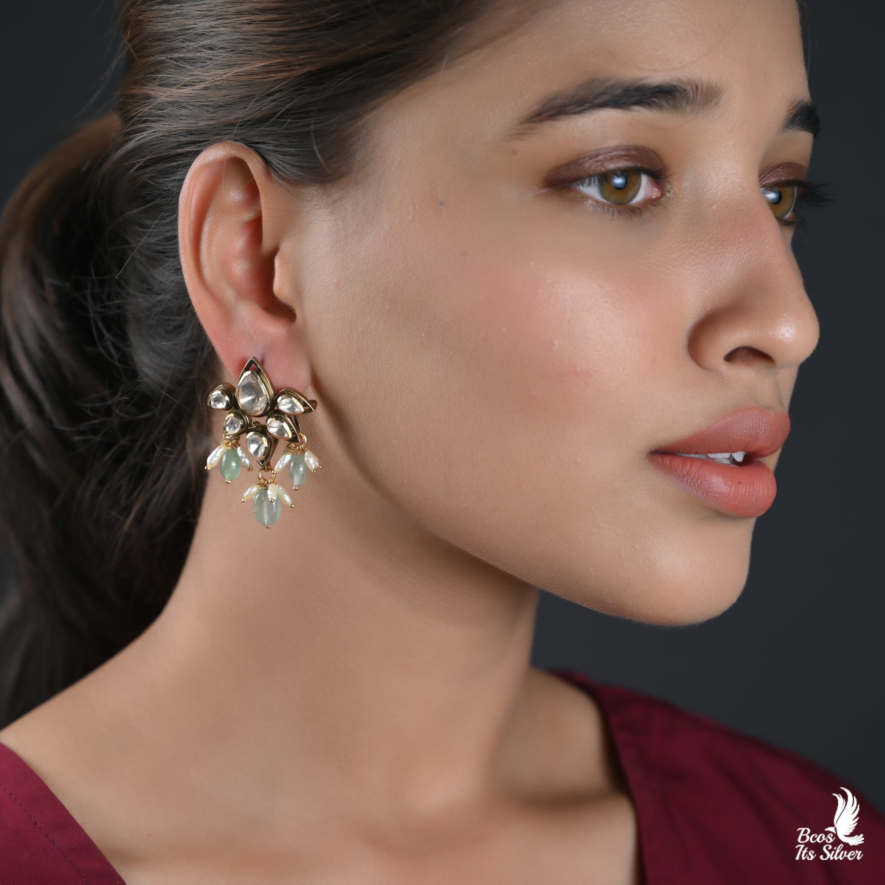 925 Silver Victorian Earstud- 2721