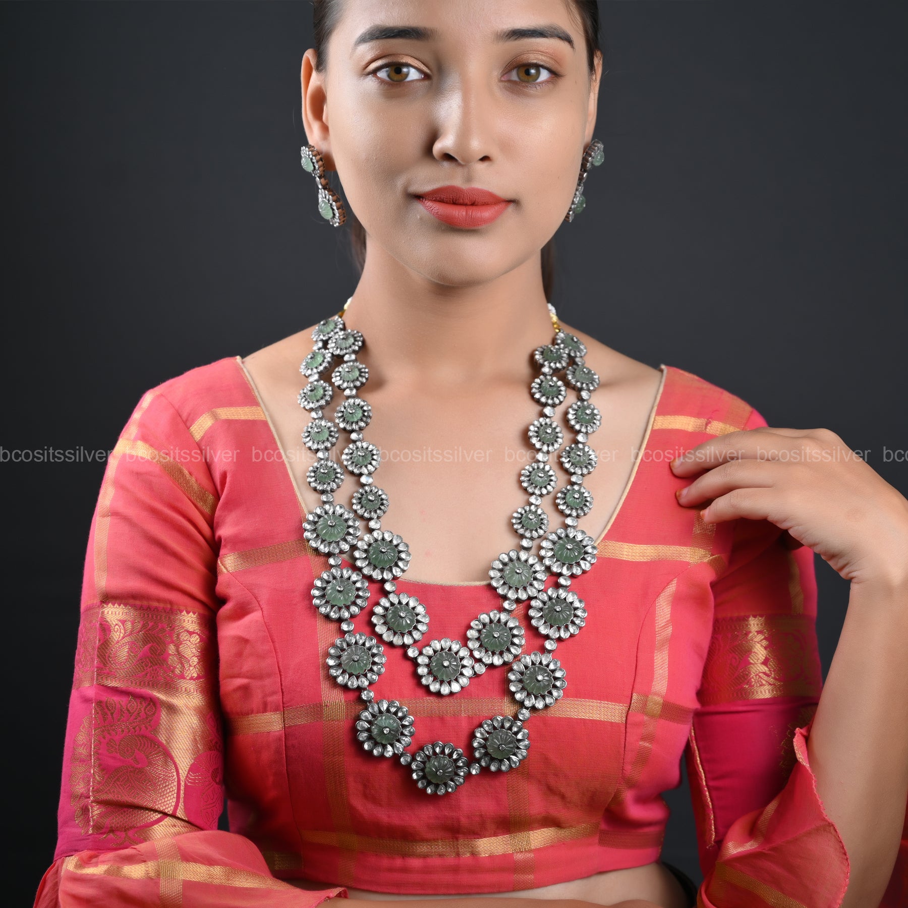 925 Silver Victorian Haram with Earring- 1991