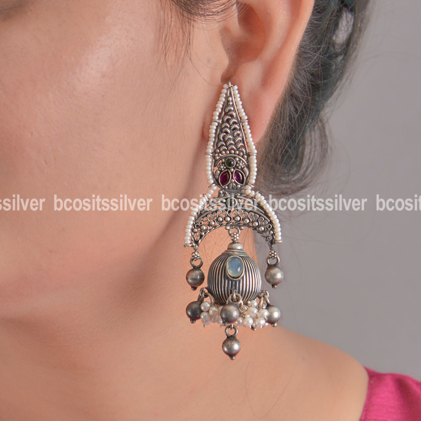 Oxidized Nasiriya Earrings - 1088