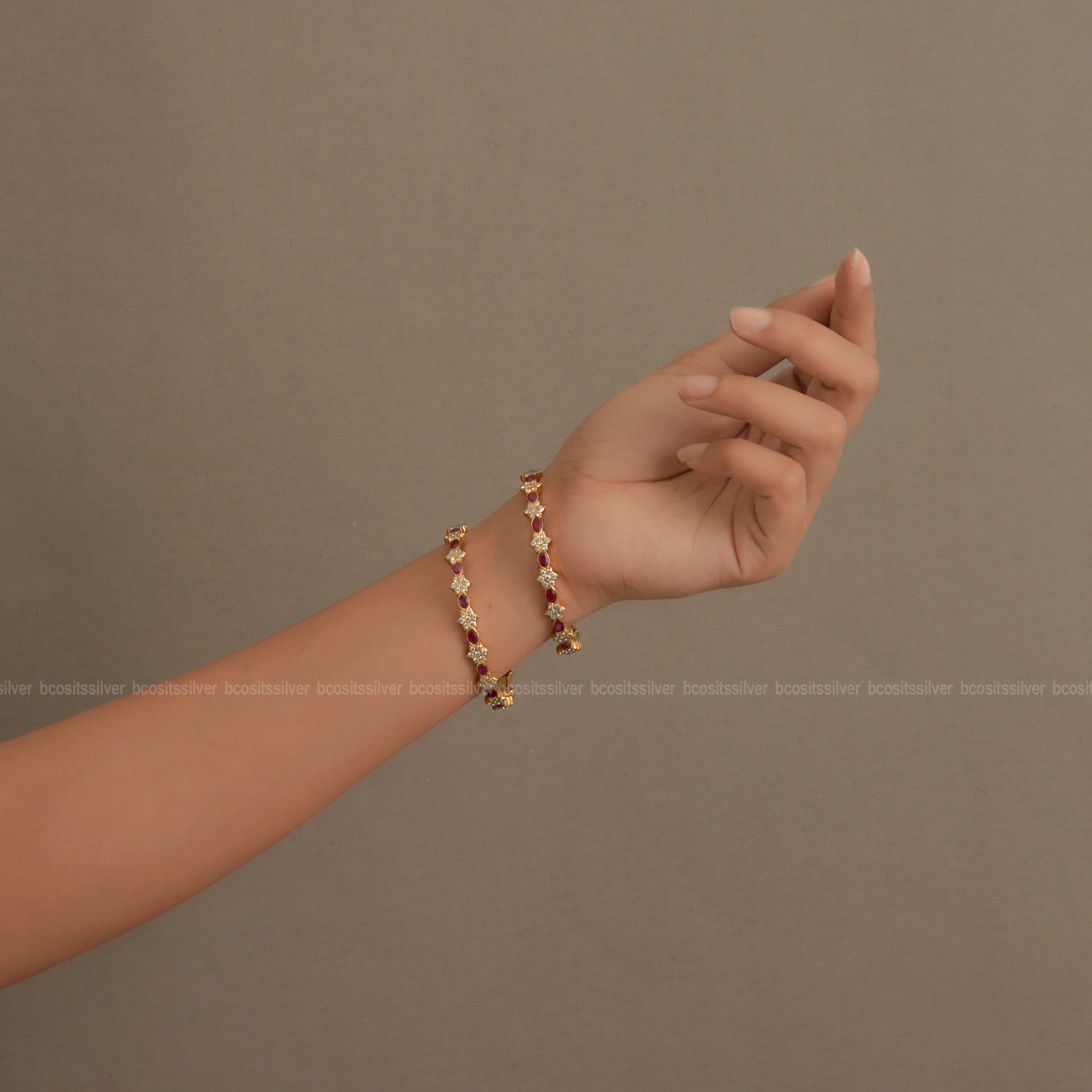 Gold Plated Navaratri Close settings bangle- 1431