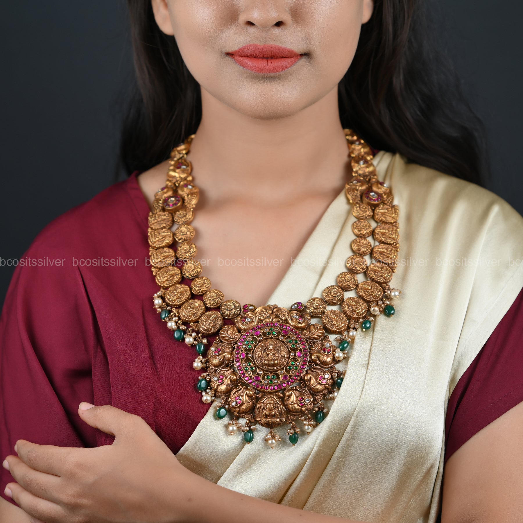 GOLD PLATED SANTRIPTI - Sodasa Lakshmi Kundan Neckpiece - 6555