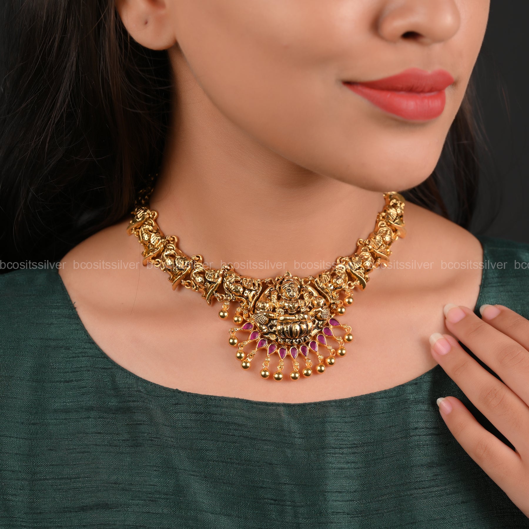 Gold Plated Peacock Necklace - 5835