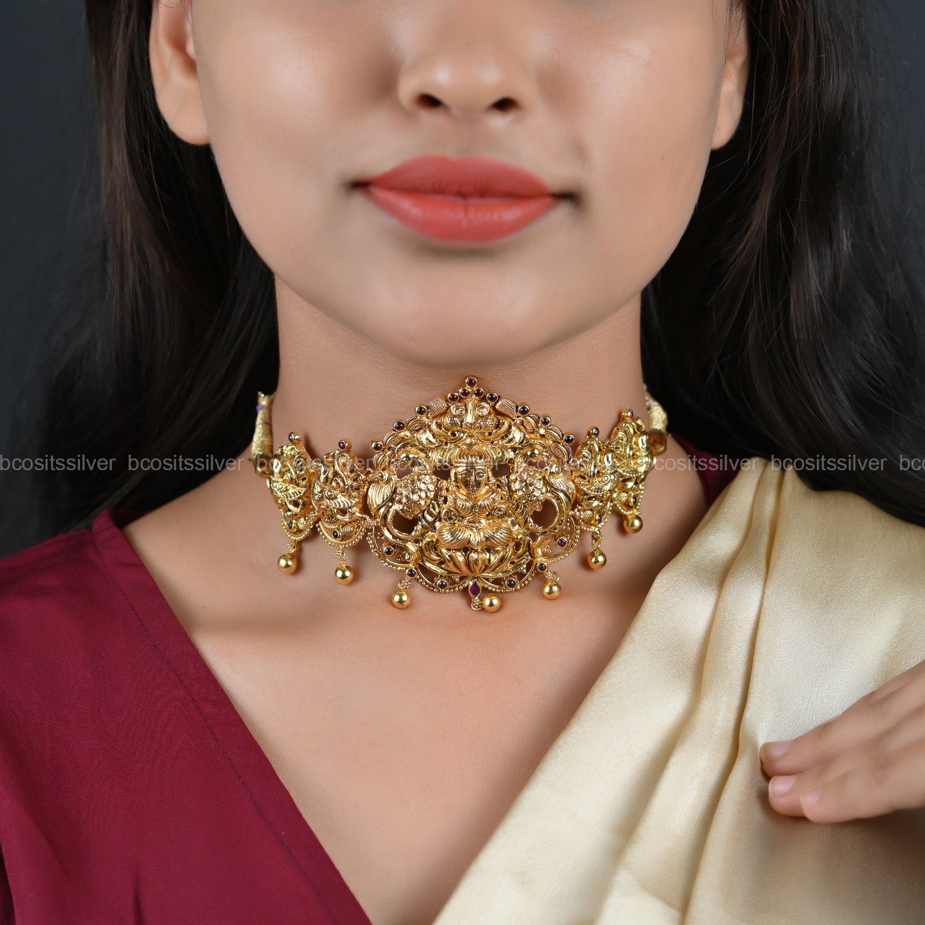 Gold Plated Lakshmi Devi Choker - 6576