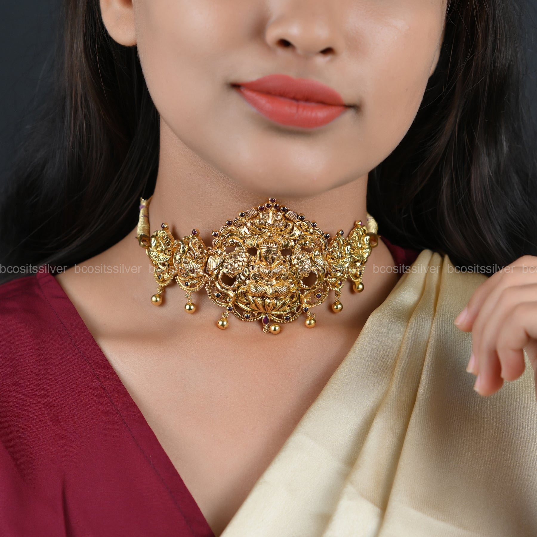 Gold Plated Lakshmi Devi Choker - 6576