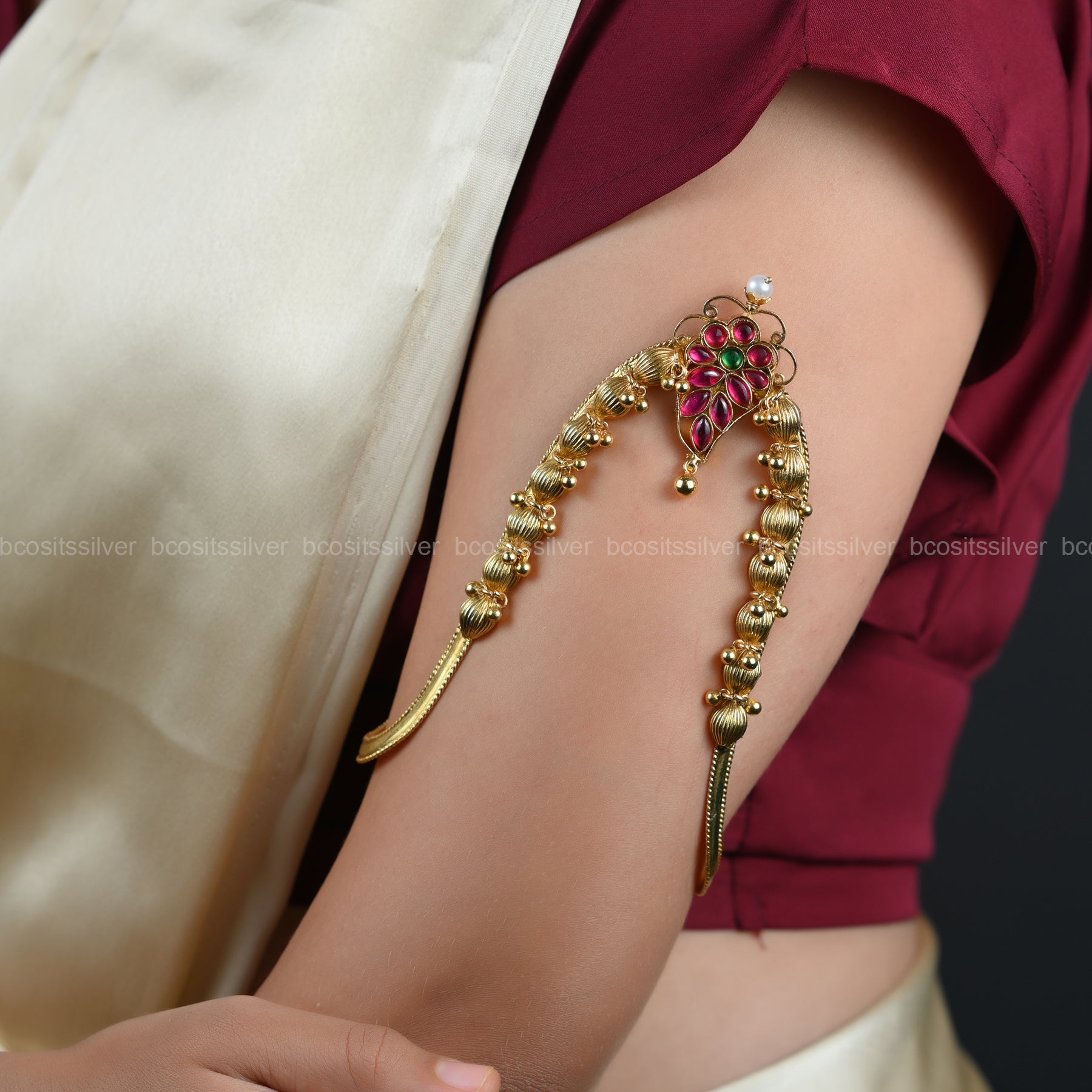 Gold Plated Pushpa Arm Band - 6591