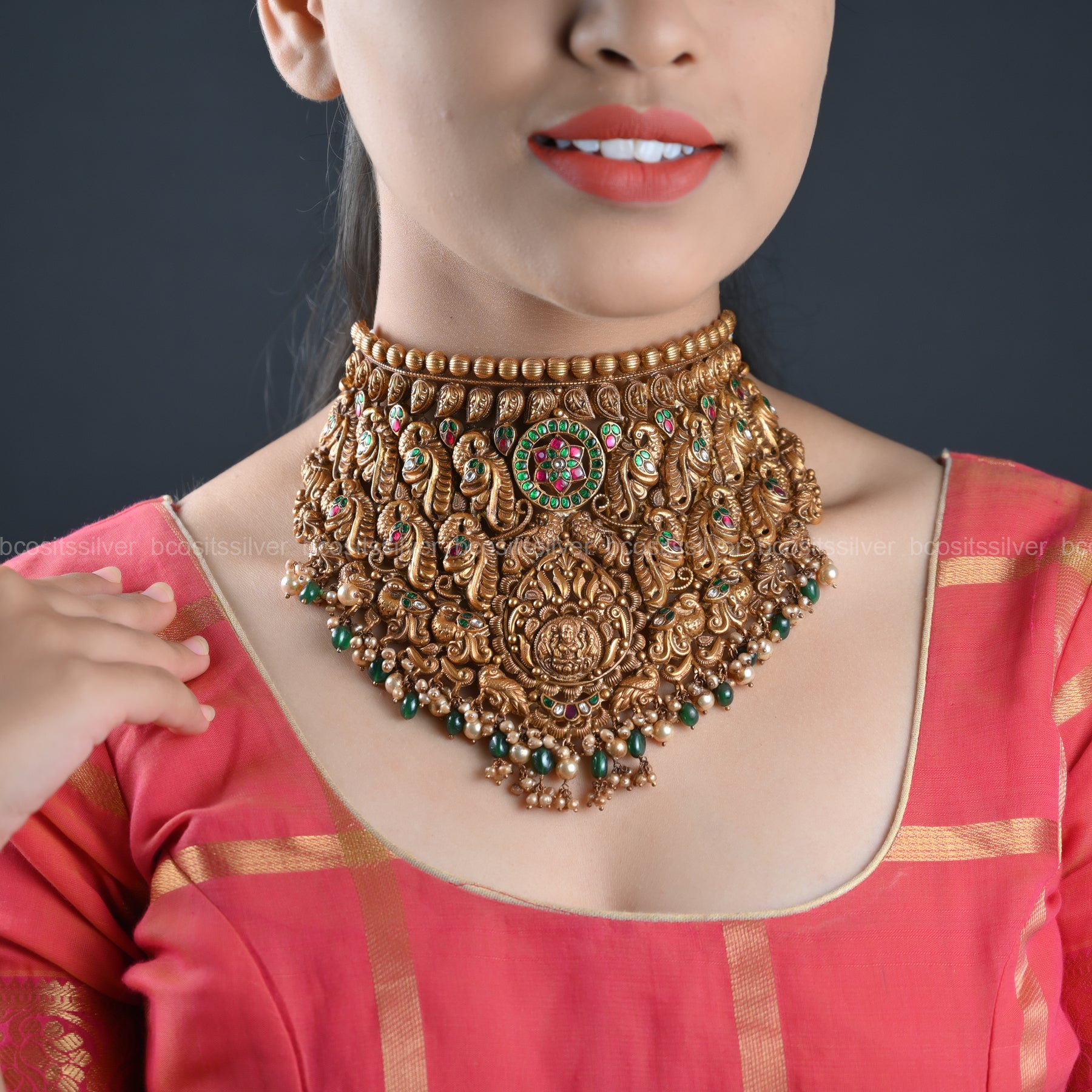 Gold Plated Navaratri Kundan Necklace - 1135