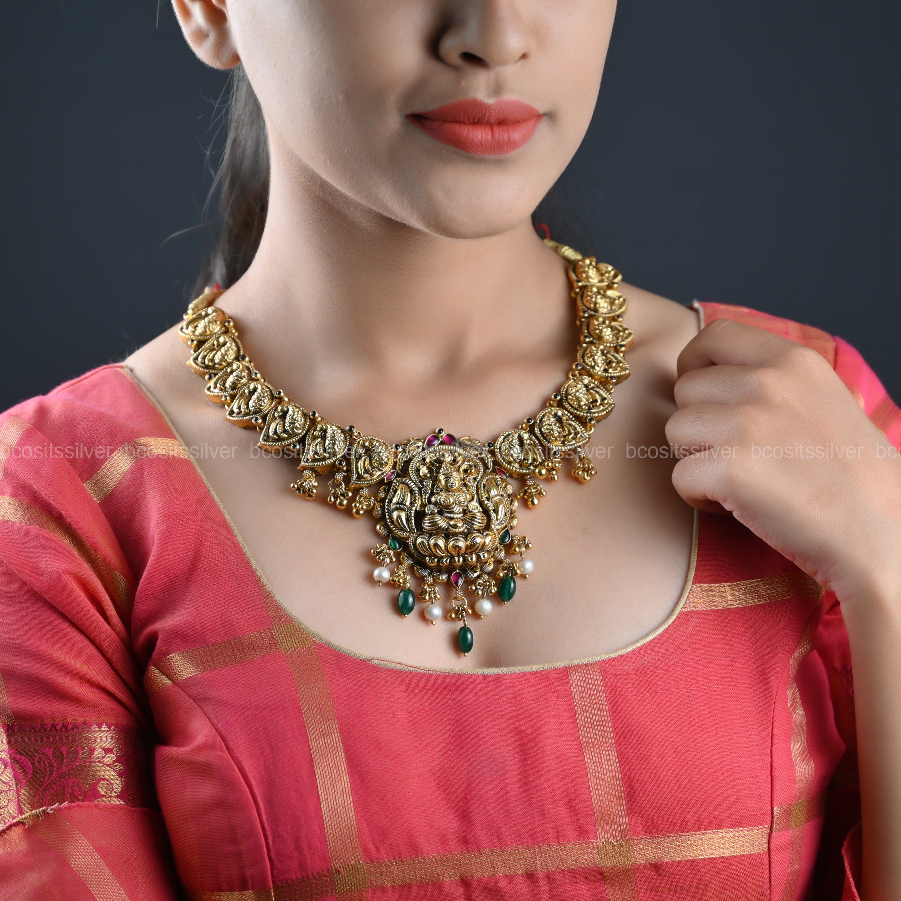 Gold Plated Navaratri Necklace - 8055
