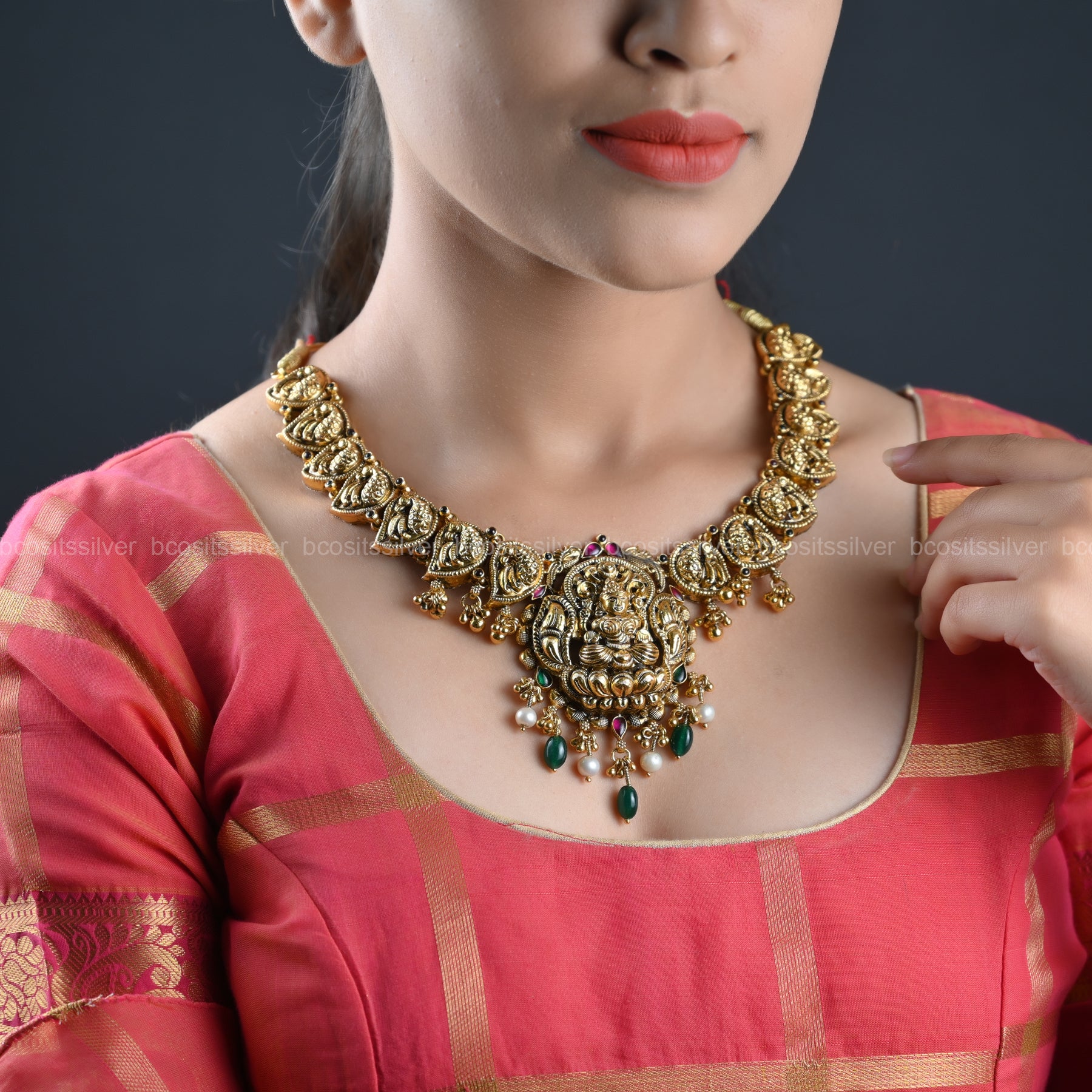 Gold Plated Navaratri Necklace - 8055