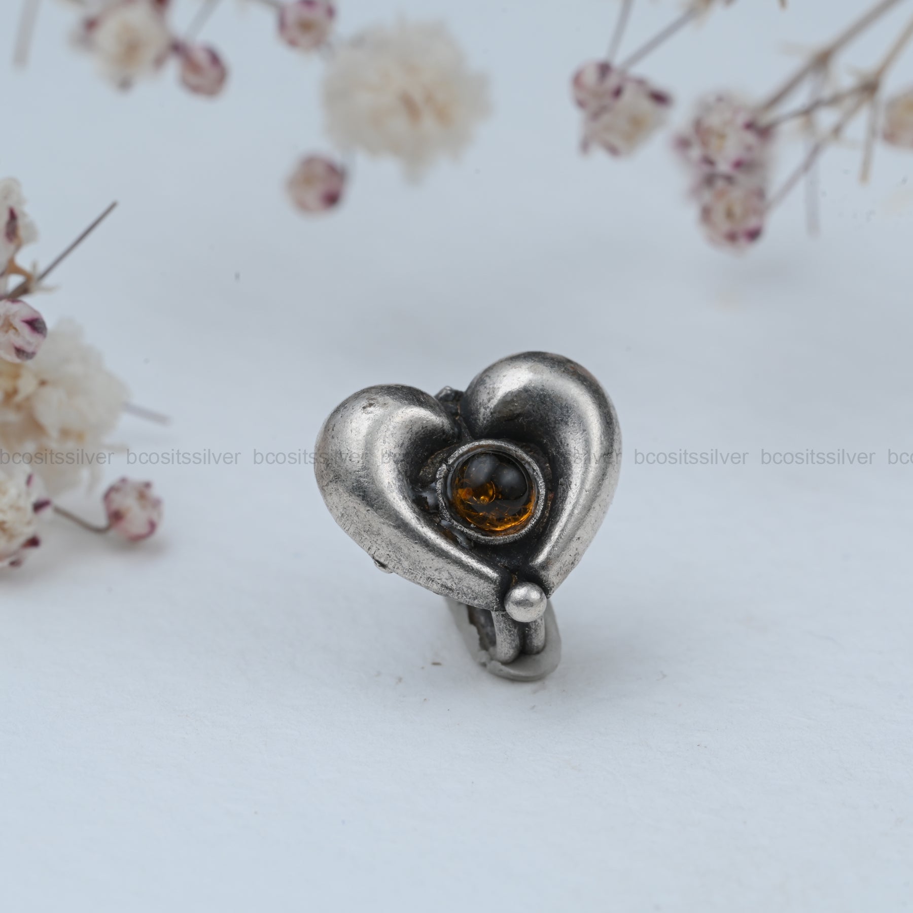 Silver Heart Shape Silver Nosepin - 0842