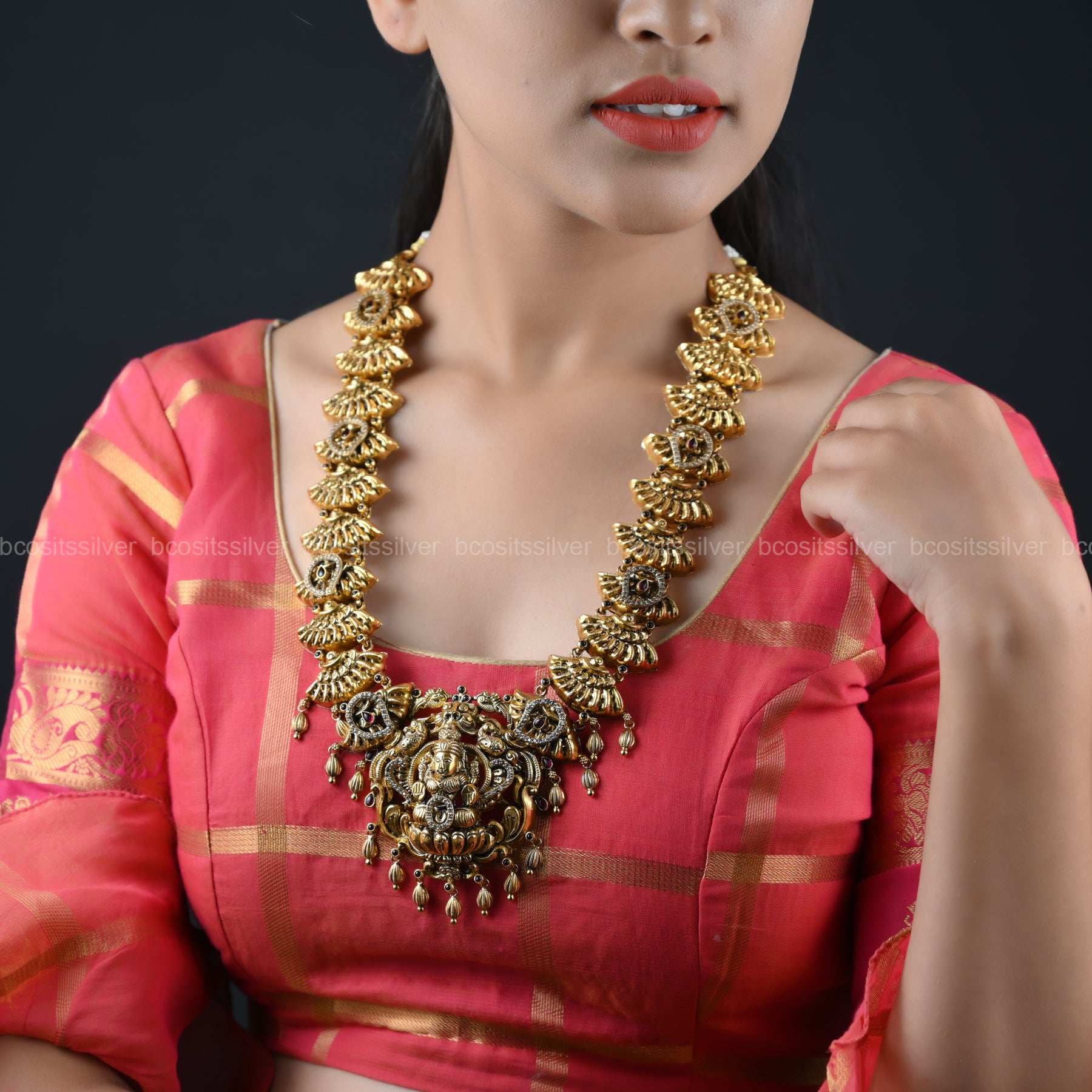Gold Plated Navaratri Necklace - 066