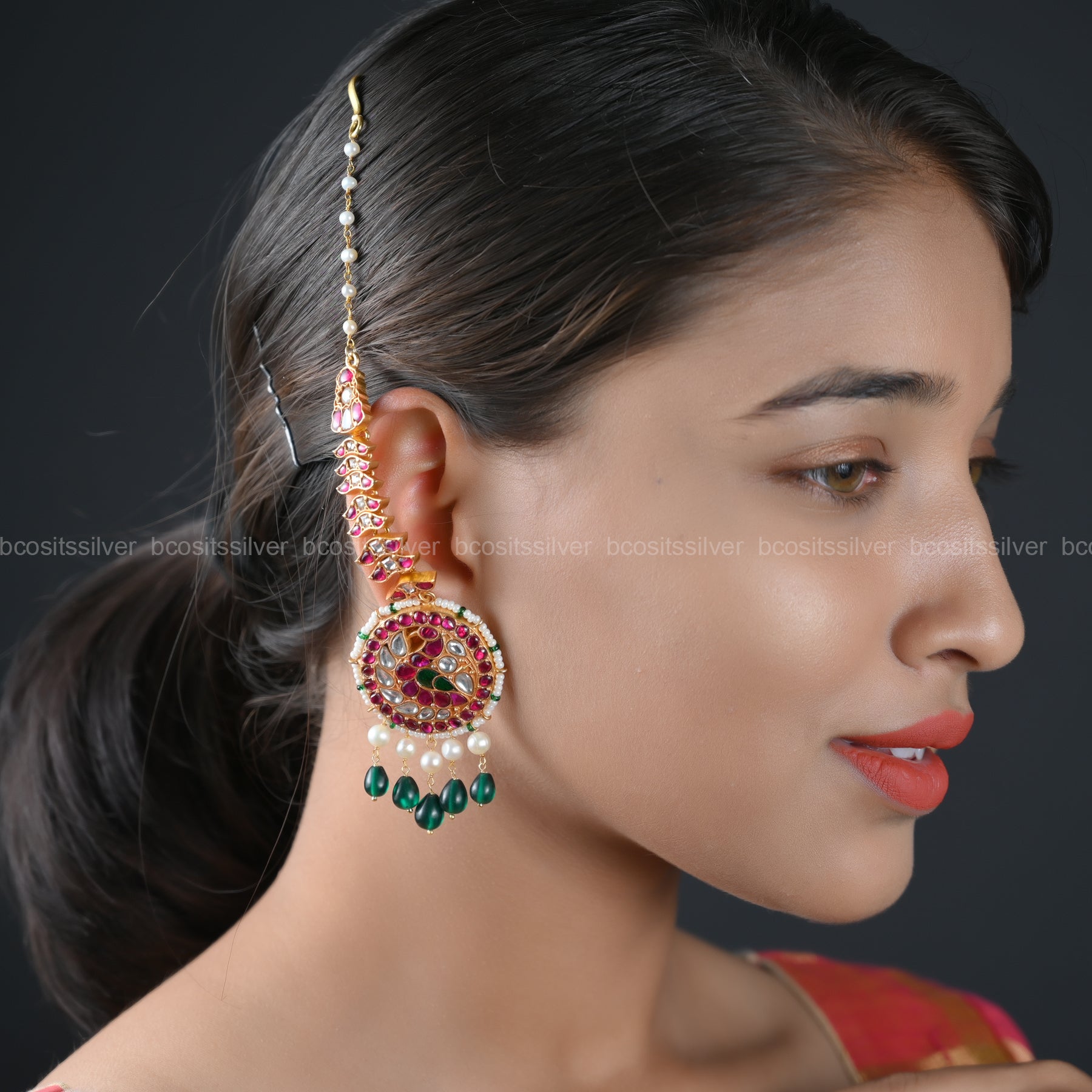 Gold Plated Kundan Maharani Earring - 820