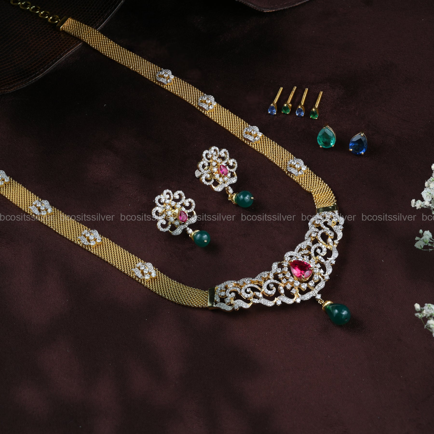 Theia Diamond Look  Necklace - 767 - MAKE TO ORDER