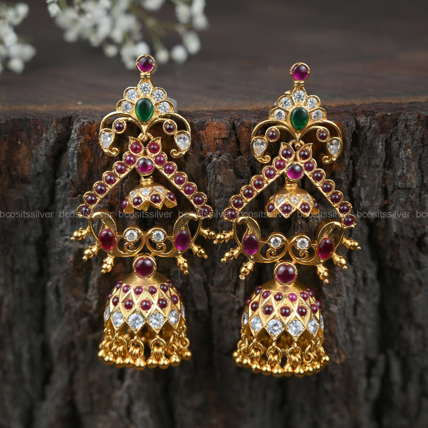 Gold Plated Flower Earing - 5632