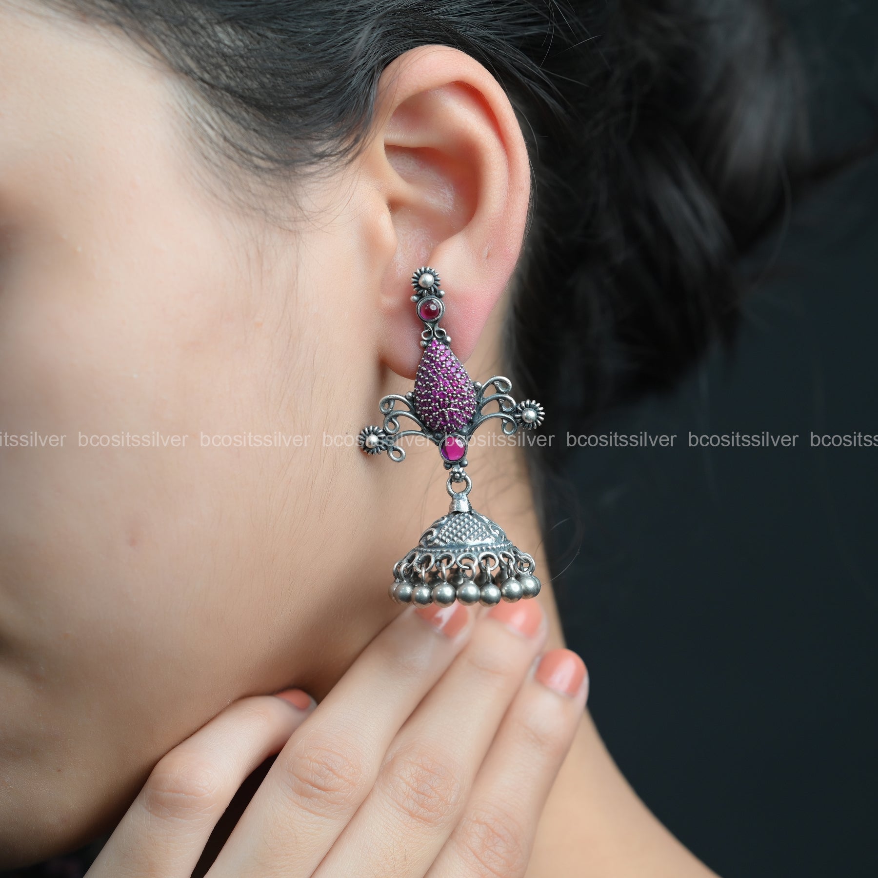 Oxidized Pooja Earring - 1549