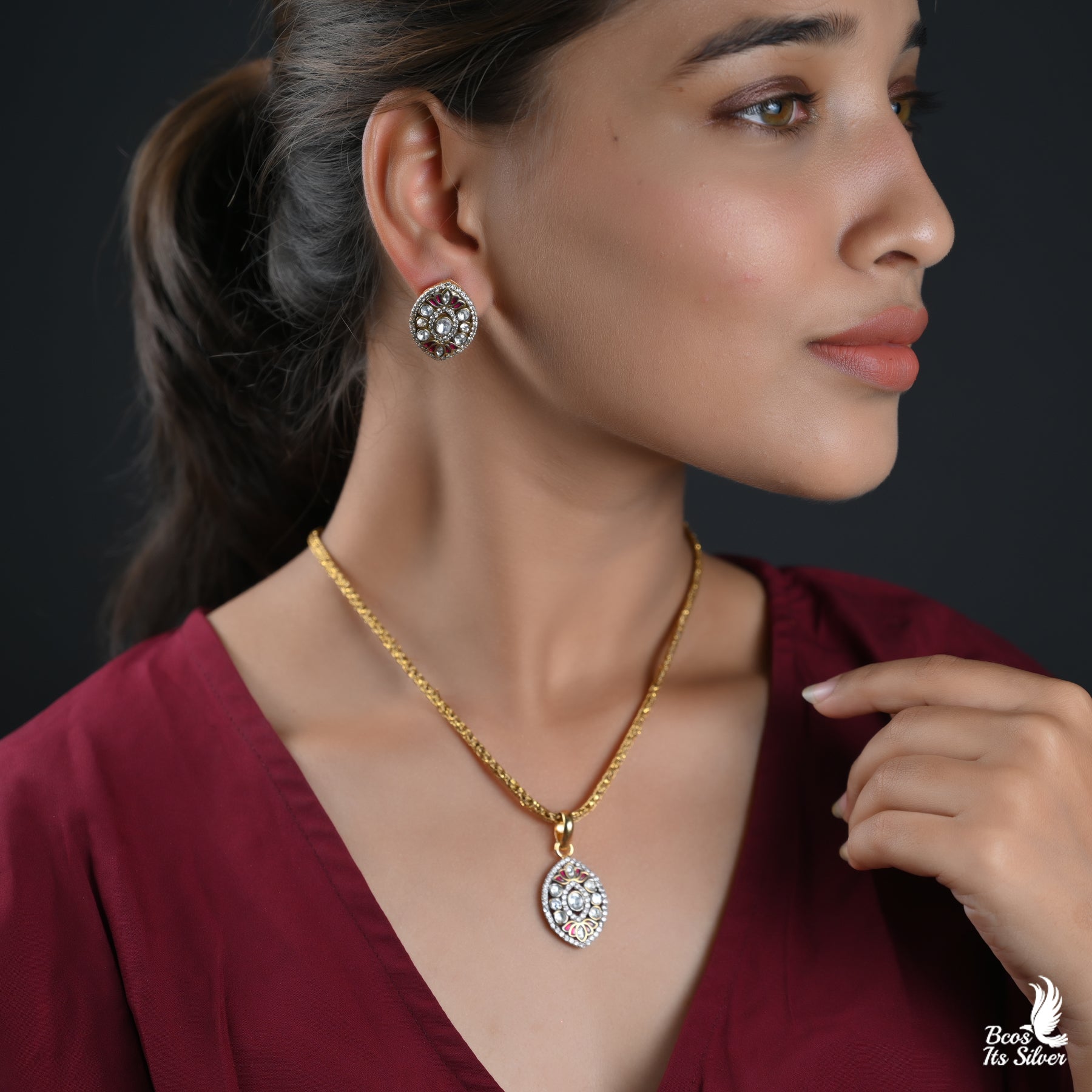 Victorian Pendant with Earring - 2775