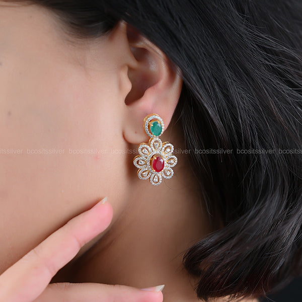 GOLD PLATED SWAROSKI EARRING - 4366 - Made to order