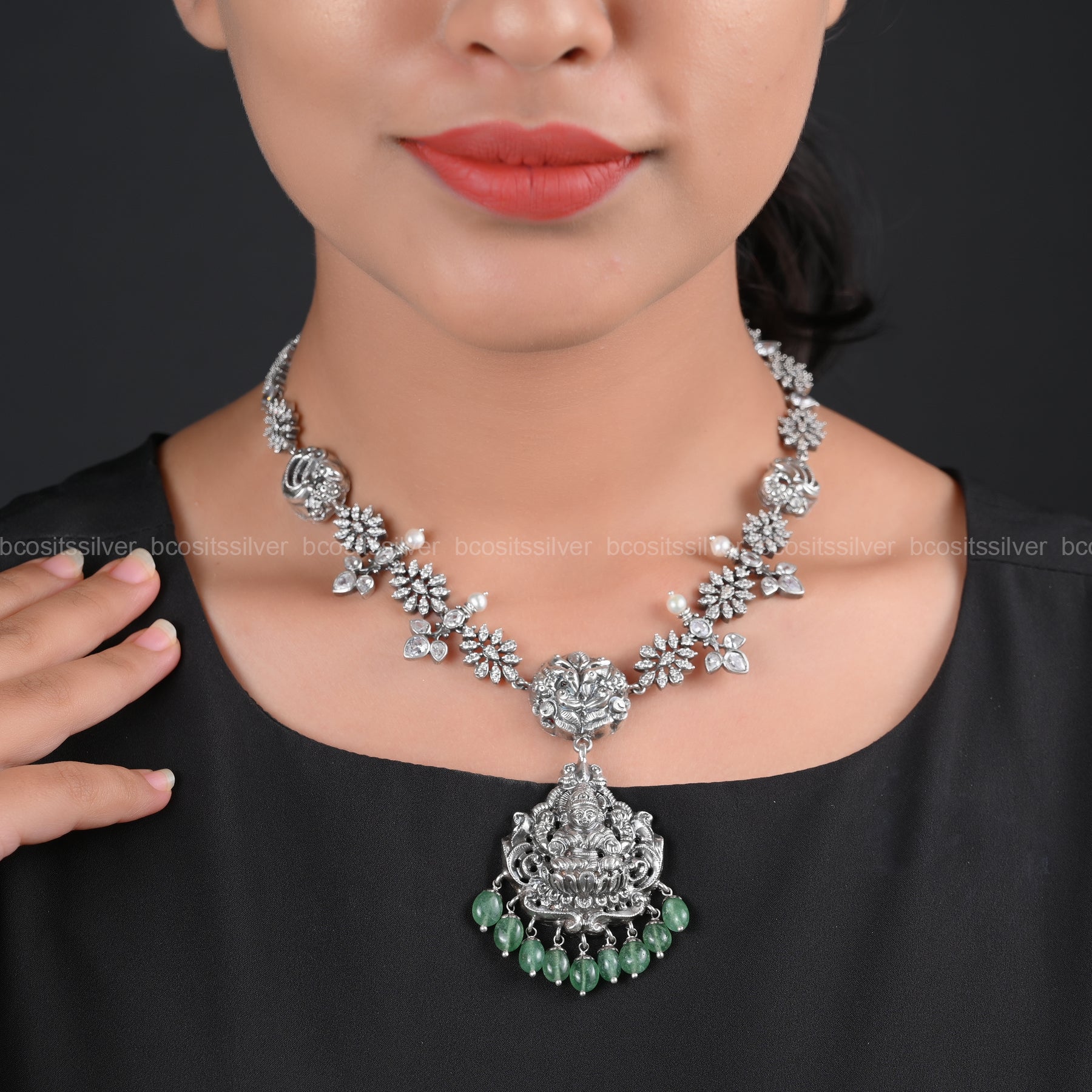 Oxidized Silver Necklace - 5050