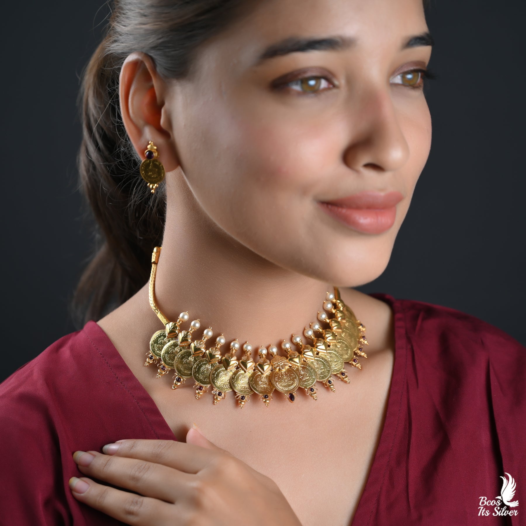 GOLD PLATED LAKSHMI COIN NECKPIECE - 2732