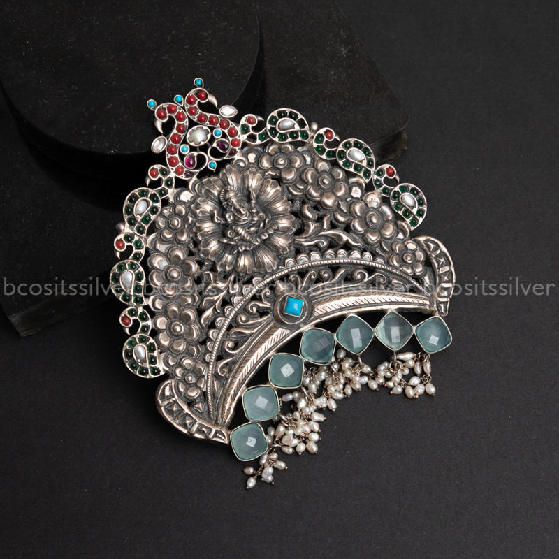 Oxidized Kundan Pendant - 1947