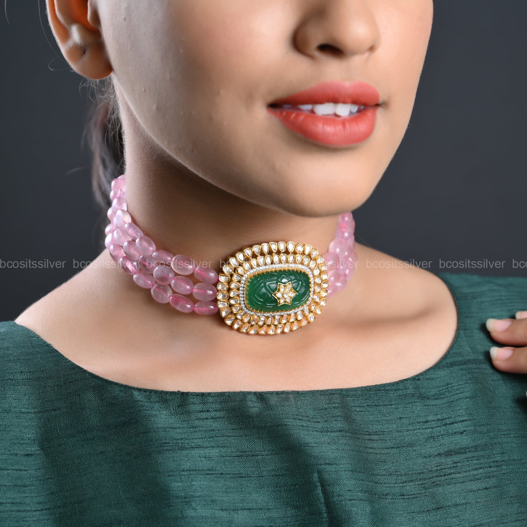 Pure 925 Silver Beads Choker - 308