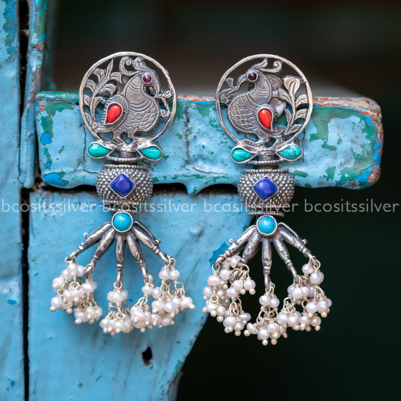 Pure 925 Silver Oxidized Chandbali - 1961