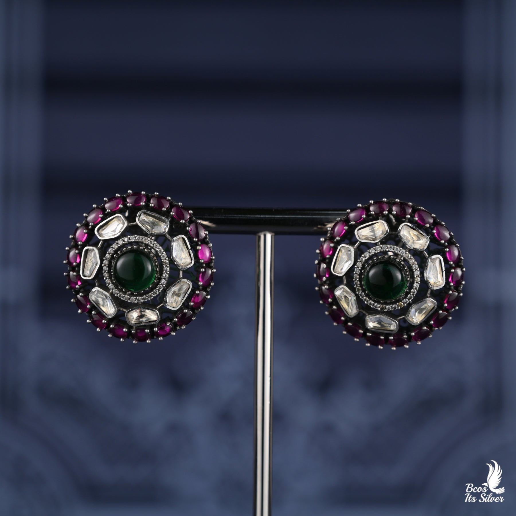 Pure 925 Silver Oxidized Earstud - 2723