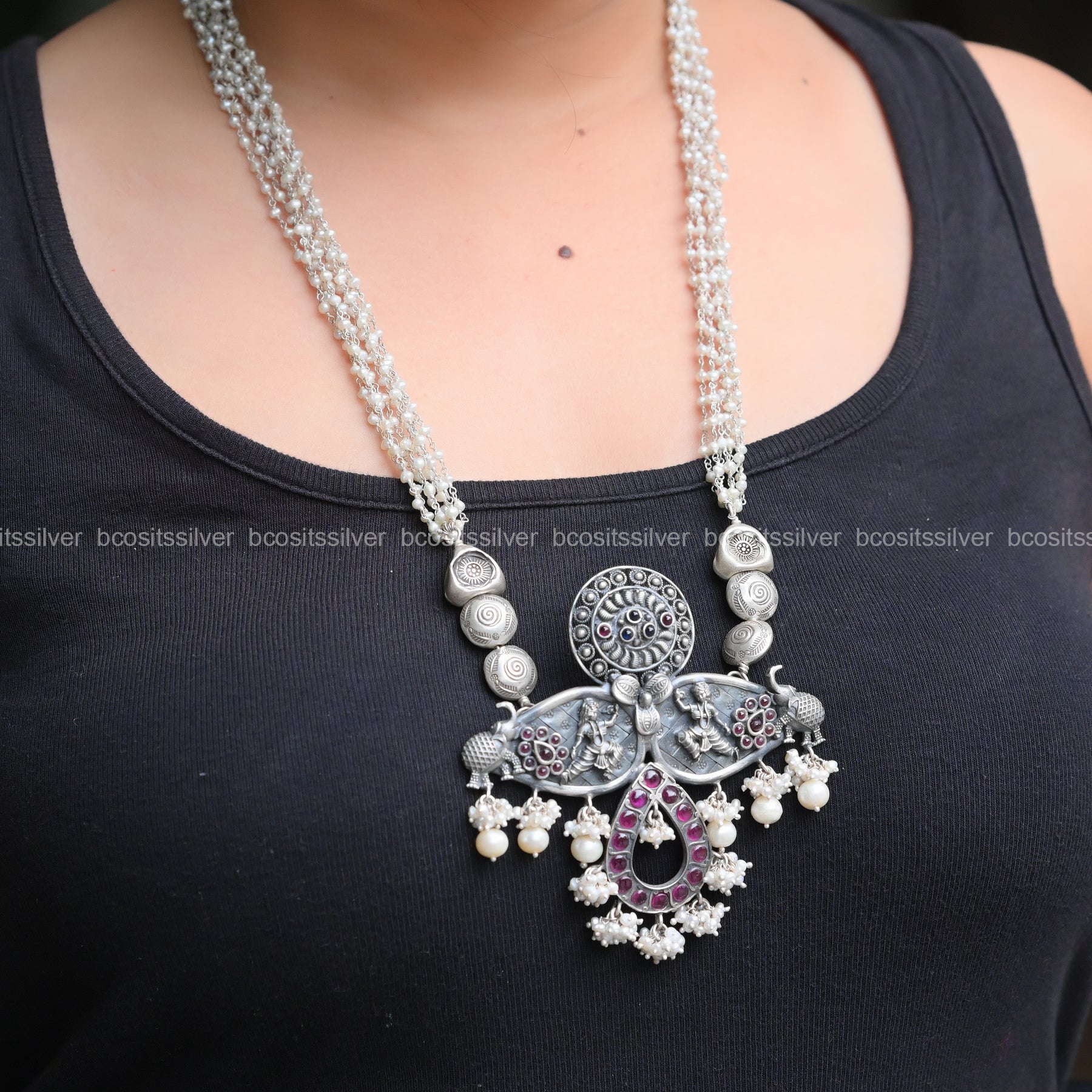 Pure 925 Silver Oxidized Haram - 1007