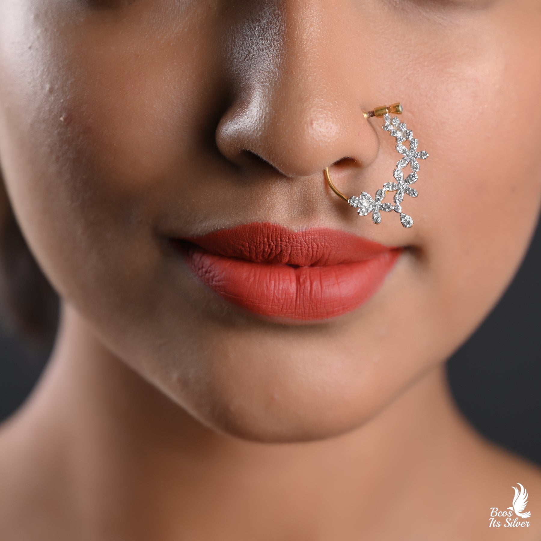 Pure 925 Silver Theia Gold Plated Nath - 2649