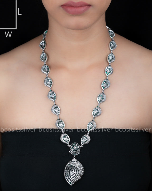 Pure 925 silver Oxidized Blue Sangu Haram - 1452