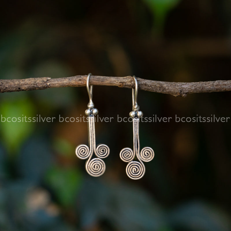 Pure Silver 92.5 Oxidized Earring - 4108