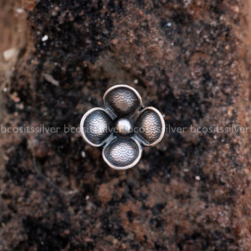 Silver Oxidized -Bun Pin ( Four layer)-5310
