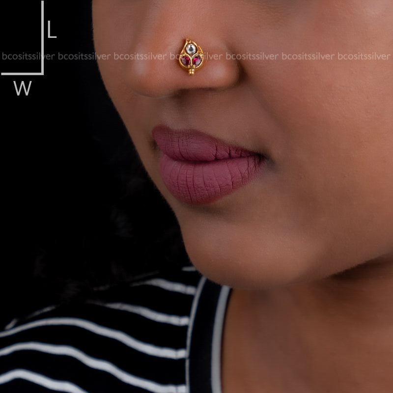 THILAK - Pink & White Nospin- Non Pierced