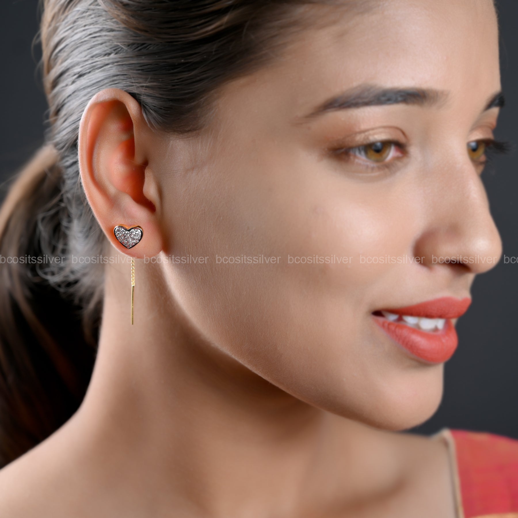 Theia Diamond Look 'Valentine Special' Heart Earring- 1976